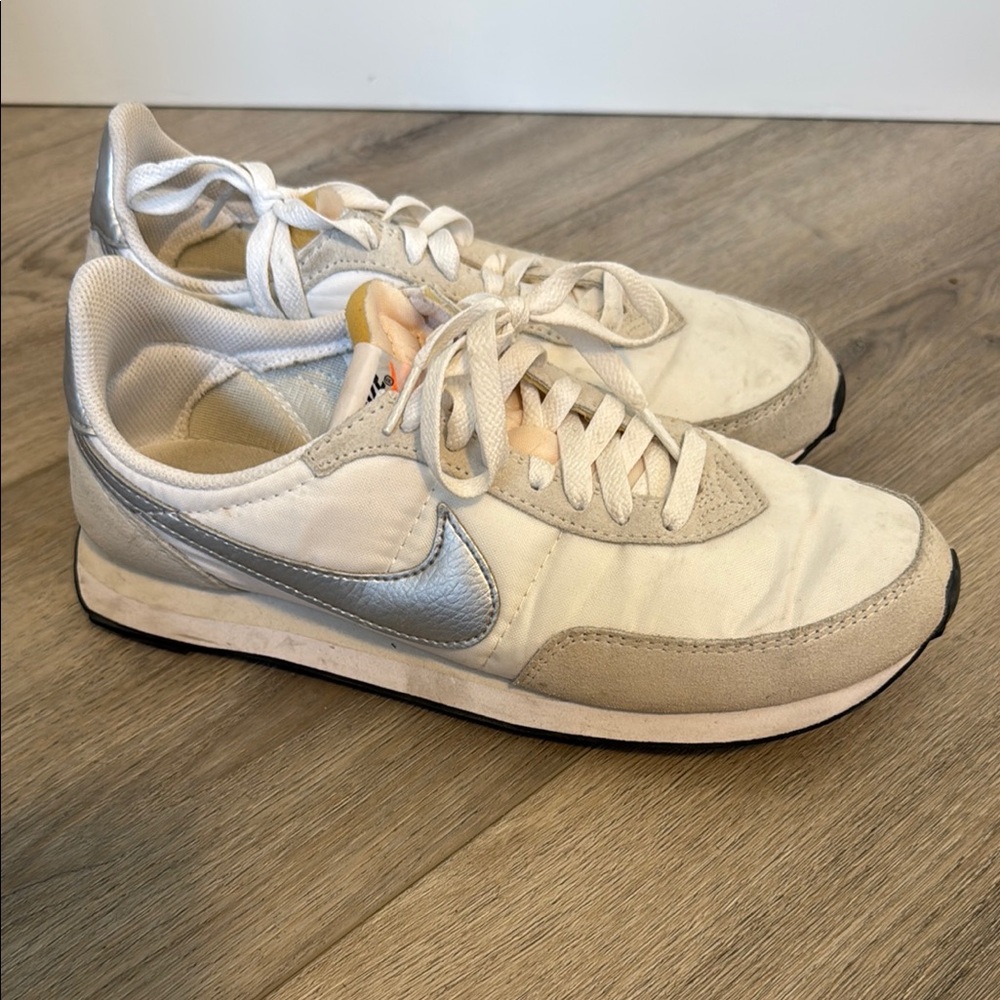 Silver and White Sneakers nike size 9.5